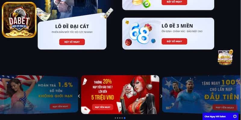 Danh sách ưu đãi nhà cái DABET tặng tiền cược miễn phí