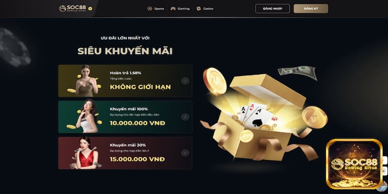 Khuyến mãi SOC88 theo từng thể loại cá cược