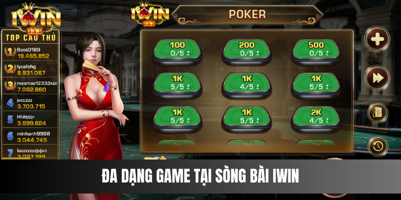 Khám Phá Sòng Bài Casino IWIN Siêu Hấp Dẫn Không Thể Bỏ Lỡ 3 Đa dạng game tại sòng bài IWIN